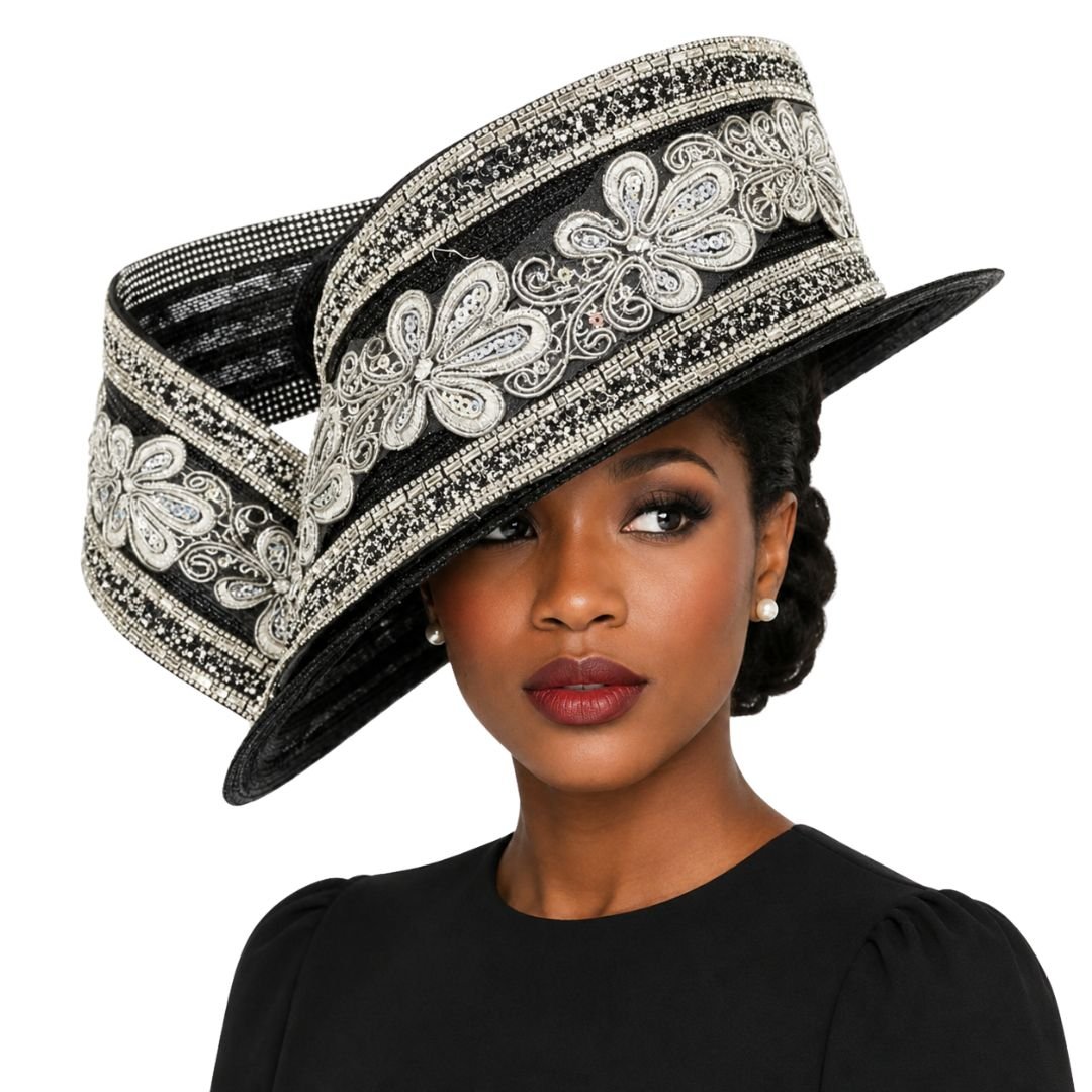 Layla Crystal Sculptural Church Hat - Whittall & Shon - Especially Yours