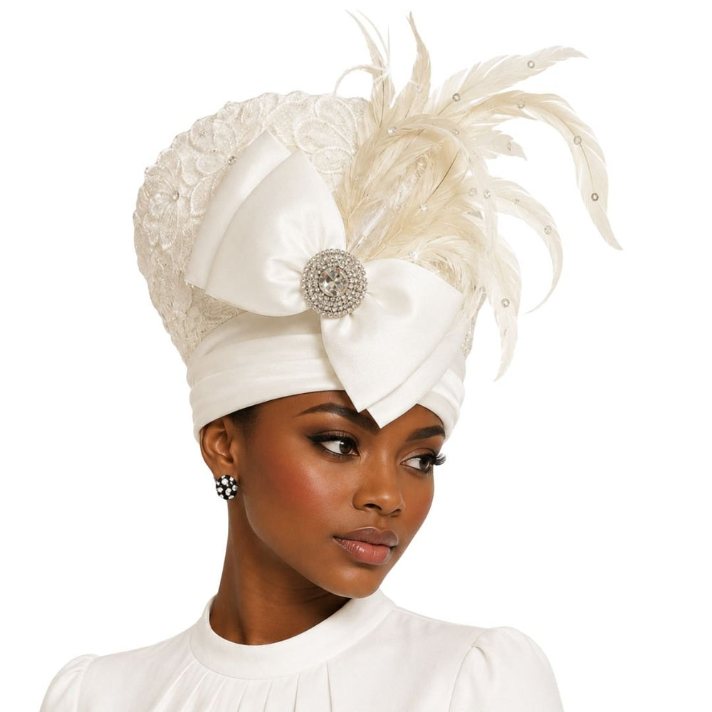 Babylonia Beaded Feather Church Hat - Whittall & Shon - Especially Yours