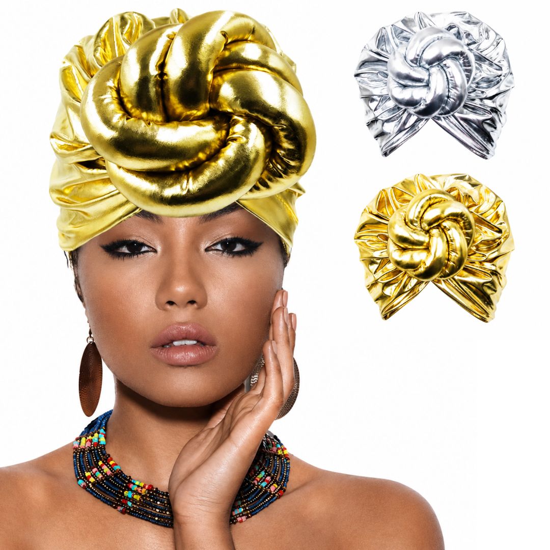 12PCS - Metallic Turban Hats - Especially Yours