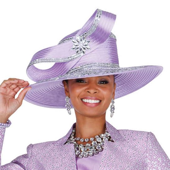 Elegant White Elite Champagne H6253 Church Hat with Wide Brim - Especially Yours