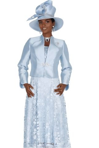 Elegant Floral Lace Tea - Length Dress with Matching Satin Bolero Jacket 6261 - Especially Yours