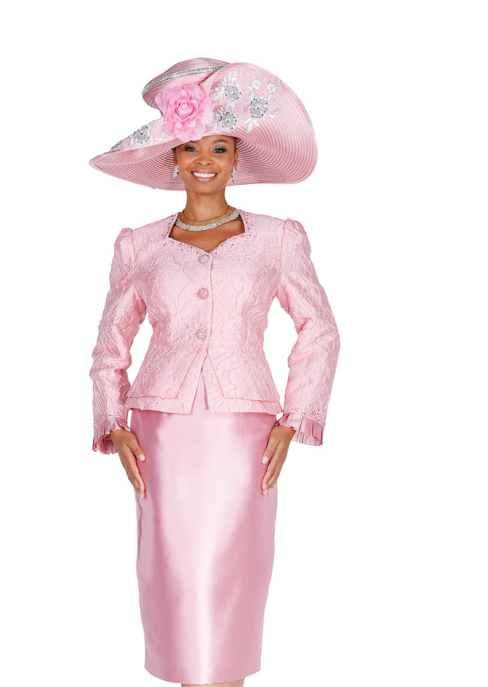 Elegant 2 - Piece Jacquard Skirt Suit – Formal Occasion & Church Wear - 6263 - Especially Yours