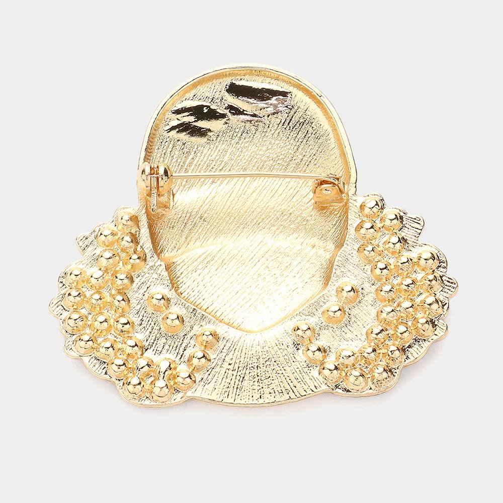 Enamel Queen Hat Afro Woman Pin Brooch - Especially Yours