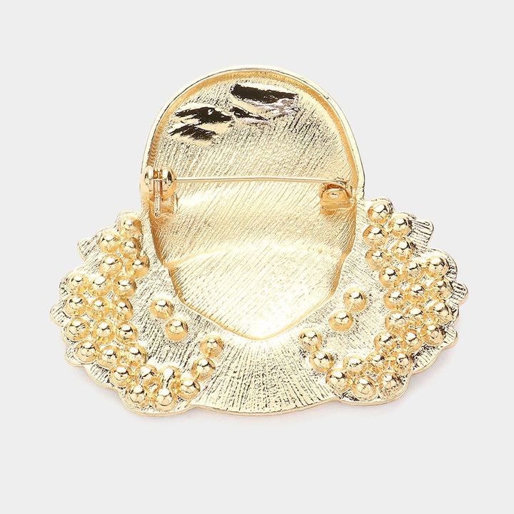 Enamel Queen Hat Afro Woman Pin Brooch - Especially Yours