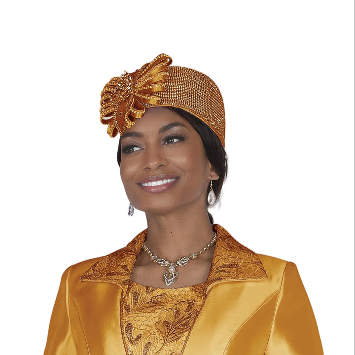 Elegant Lilac Church Hat with Embellishments for Women - Elite Champagne H6358