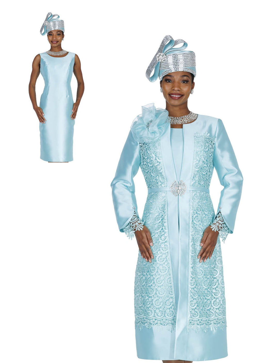 Elegant Embroidered Duster Dress Suit - Especially Yours