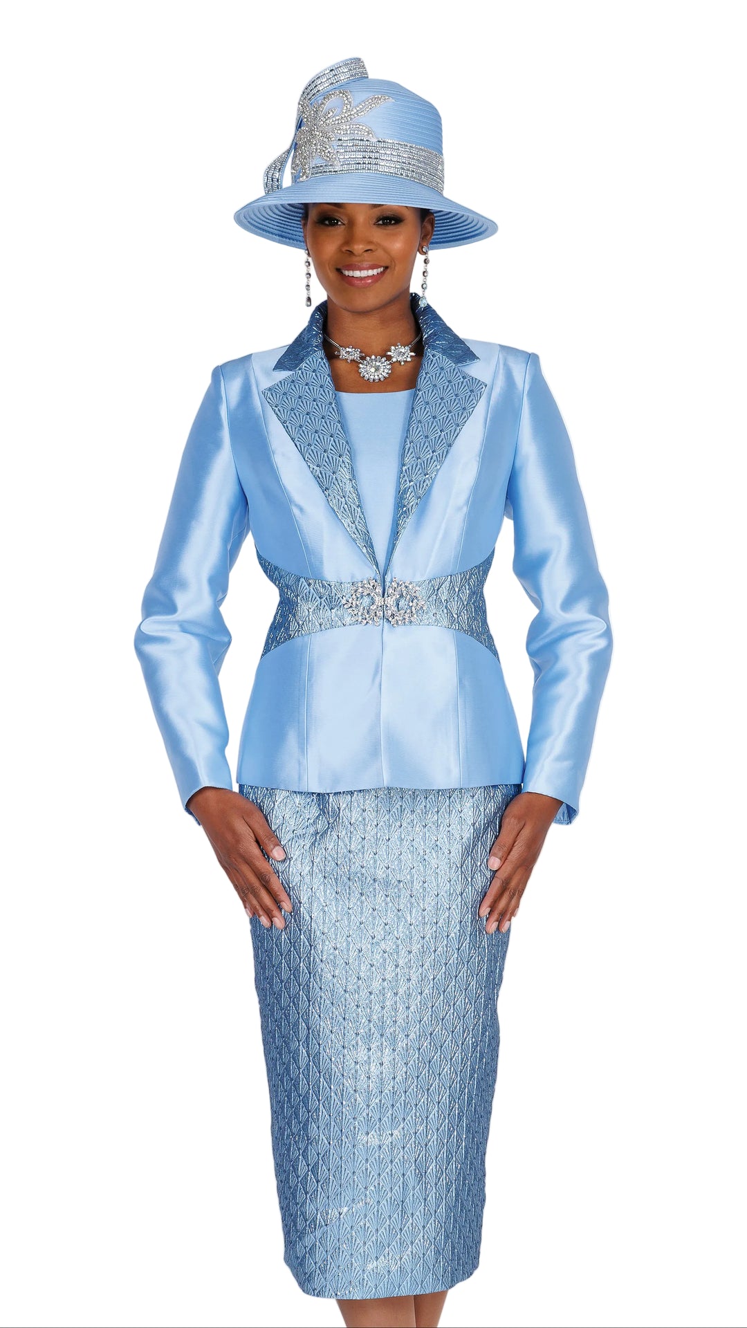 Sequin Sash Skirt Suit – Champagne Italy