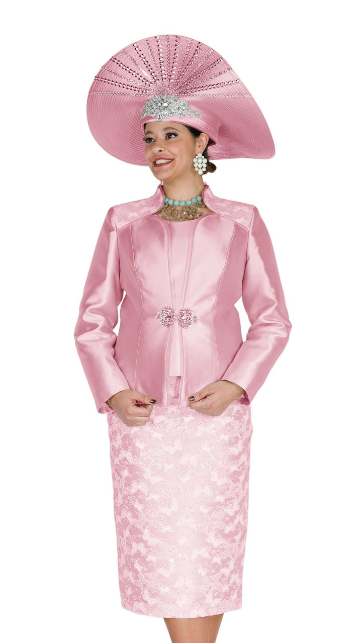 Satin Jacket Brocade Skirt Suit – Champagne Italy - Especially Yours