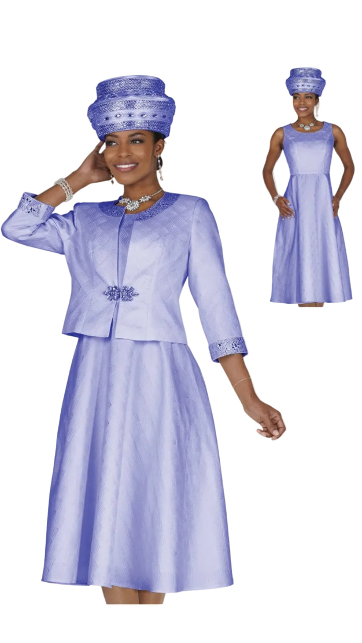 Elegant Two-Piece Embroidered Dress Set with Cropped Rhinestone Jacket 6465 - Especially Yours