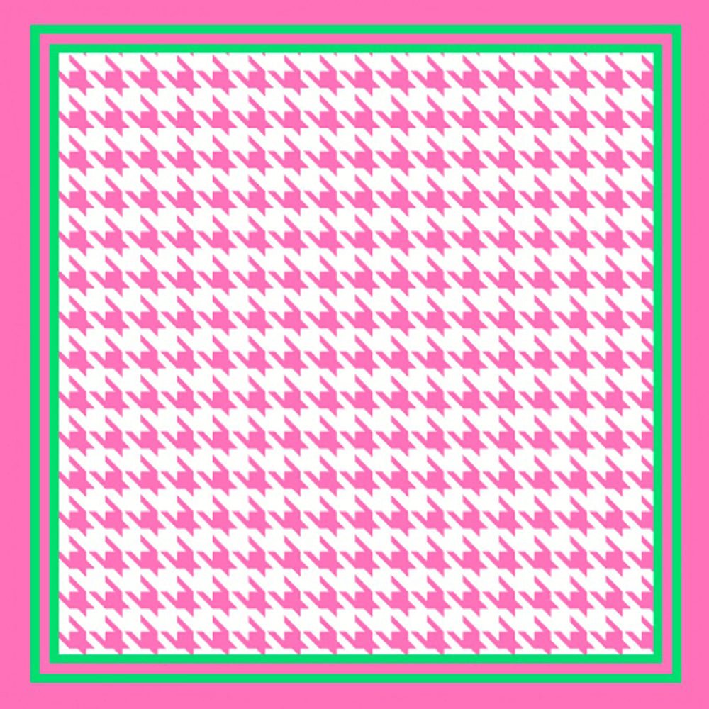 Houndstooth Pattern Printed Square Silky Satin Scarf Shawl - Especially Yours