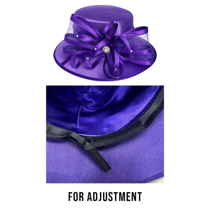 Flower Mesh Bow Accented Dressy Hat - Especially Yours