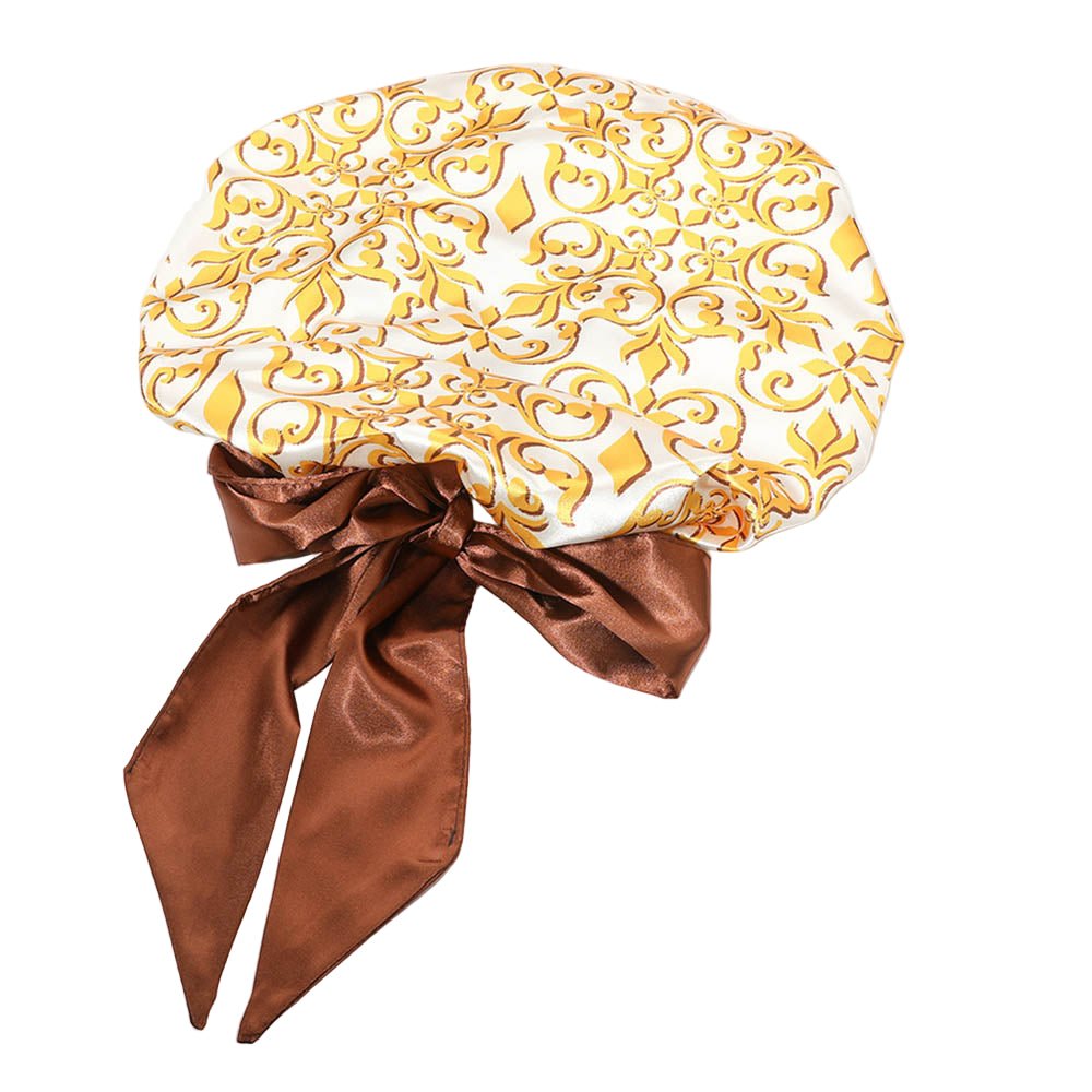 Yellow Crest Print Adjustable Bonnet - Especially Yours