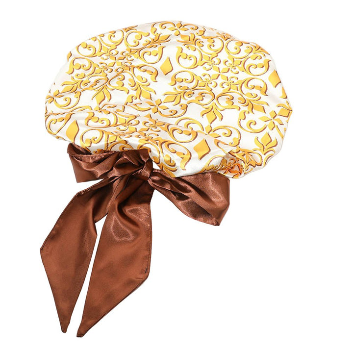 Yellow Crest Print Adjustable Bonnet - Especially Yours