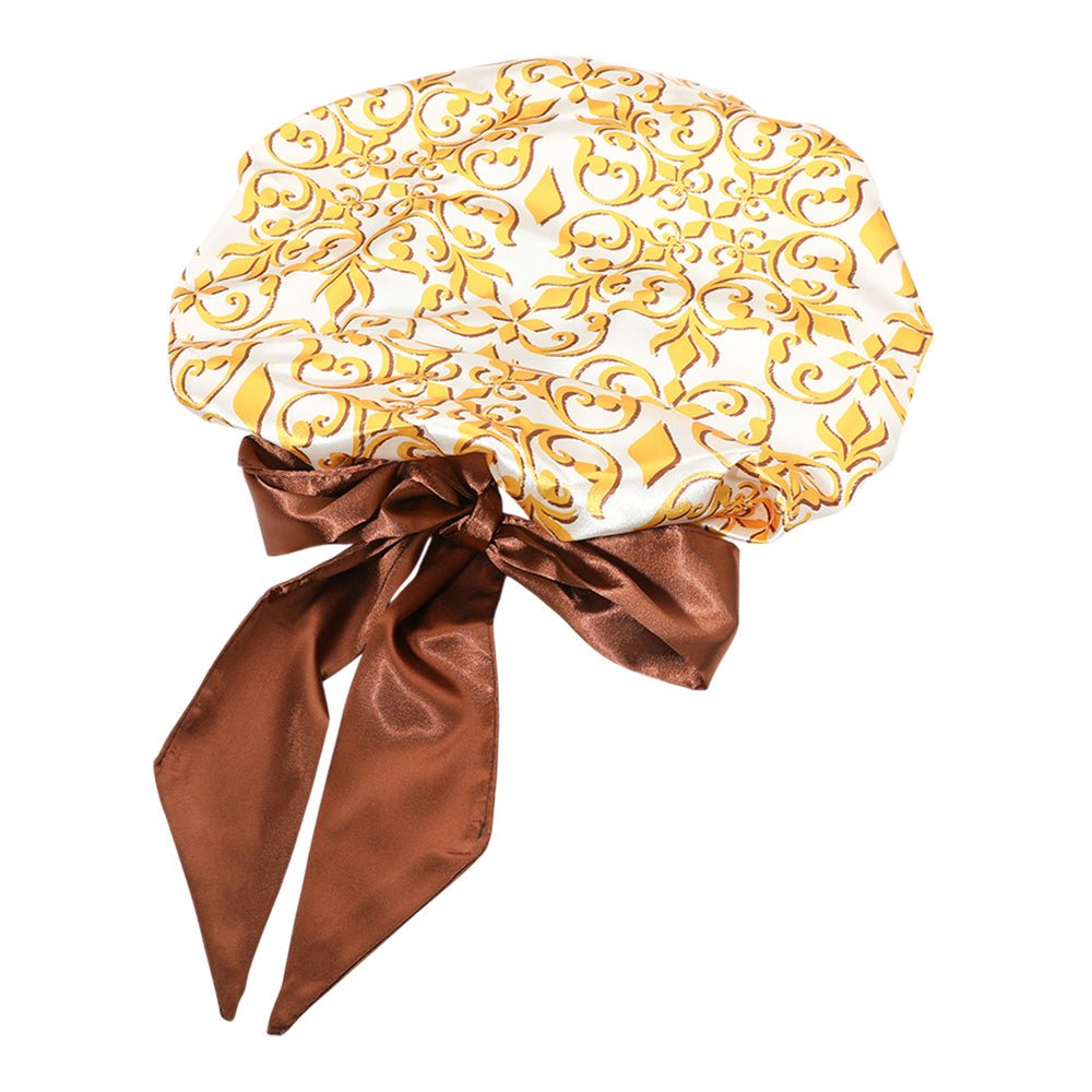 Yellow Crest Print Adjustable Bonnet - Especially Yours