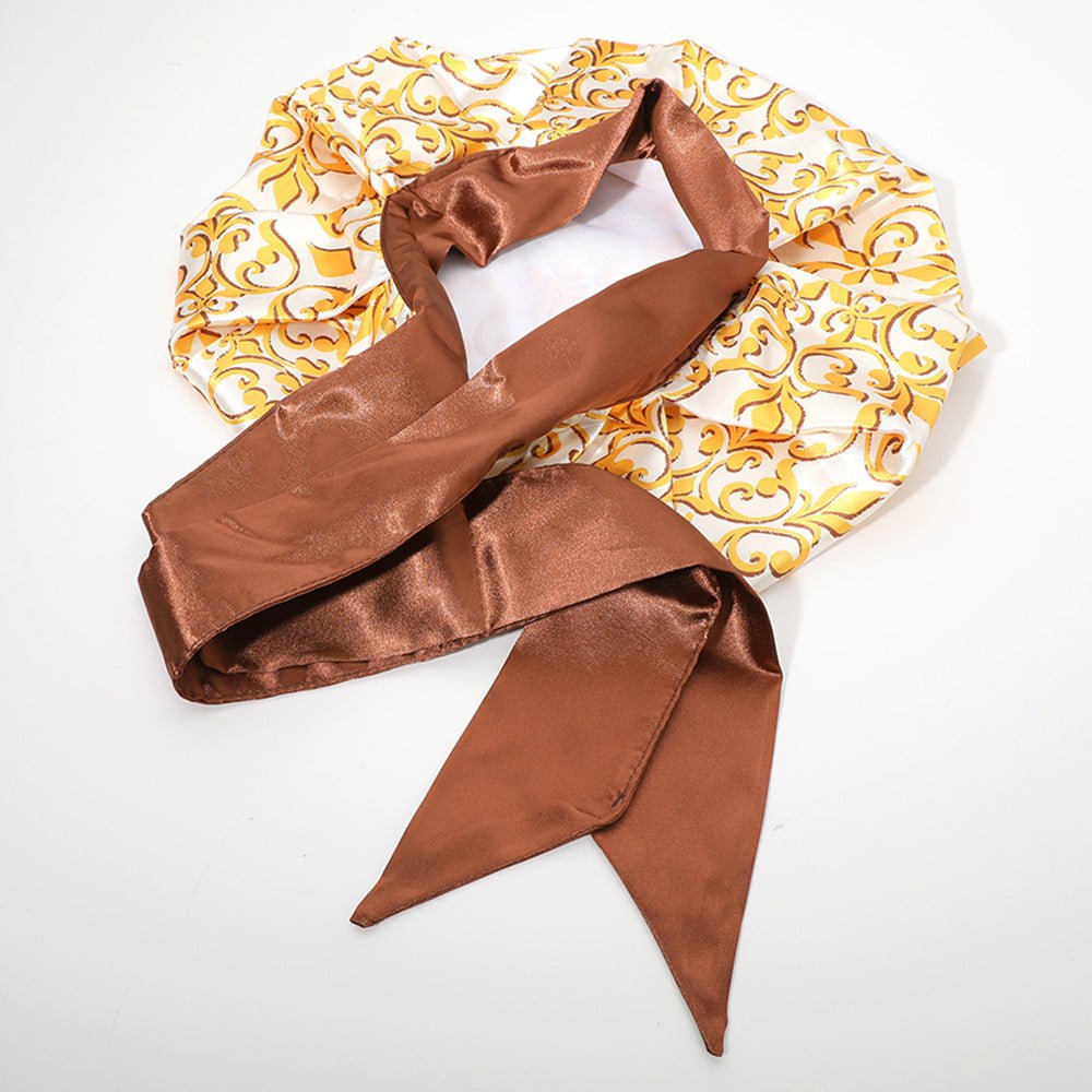 Yellow Crest Print Adjustable Bonnet - Especially Yours