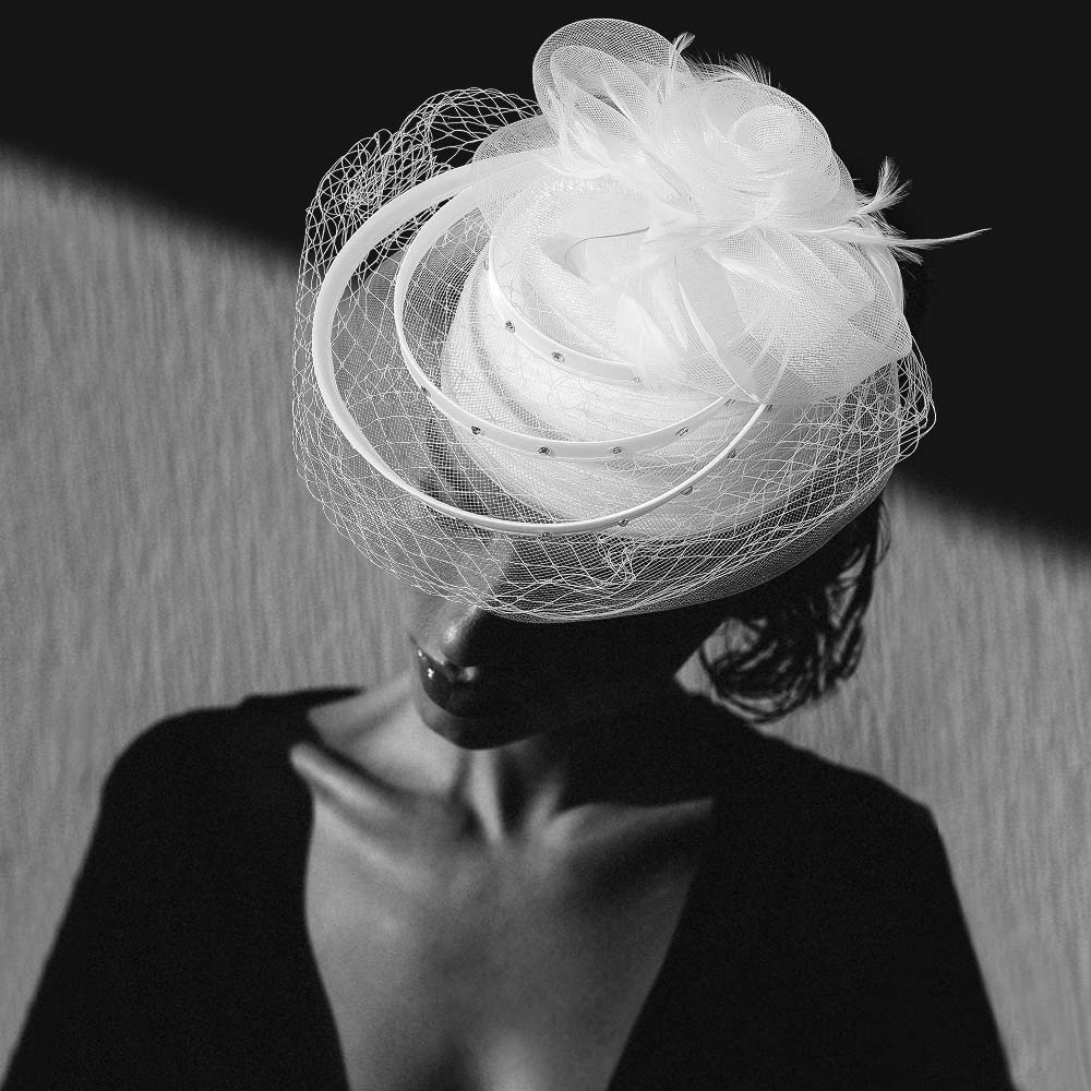 Mesh Flower Feather Pointed Fascinator / Dressy Hat - Especially Yours