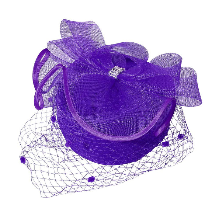 Stone Paved Mesh Bow Pointed Fascinator / Dressy Hat - Especially Yours