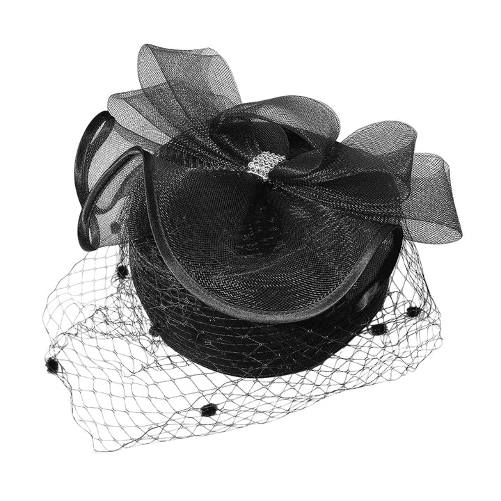 Stone Paved Mesh Bow Pointed Fascinator / Dressy Hat - Especially Yours