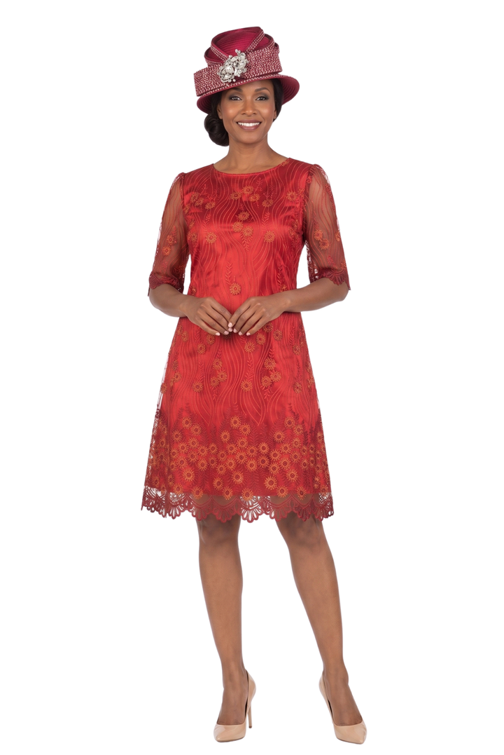 1pc Short Slv Lux Lace A-line Dress