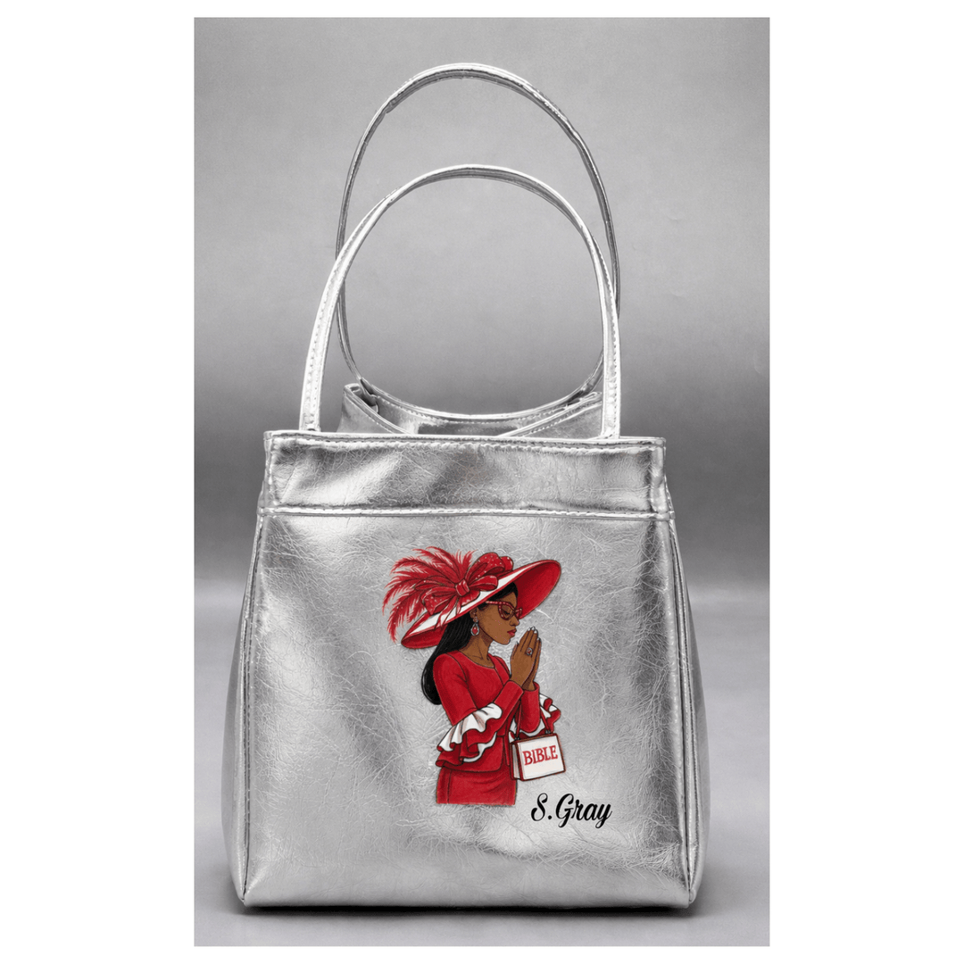 Prayed Up Small Silver Metallic Mini Tote - Especially Yours