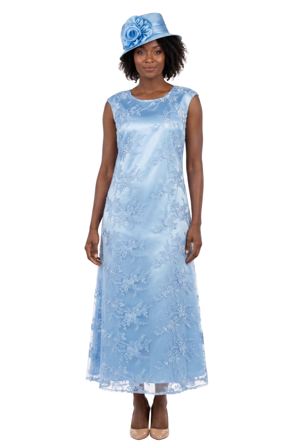 2pc Lace Dress & Hi-Lo Pull Over Lace Cape