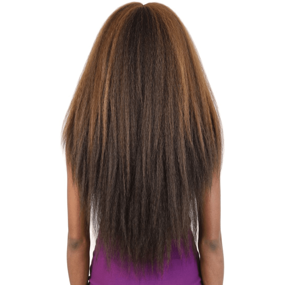 HBL.KIMIA Natural Kinky Straight Long Human Hair Blend Lace Wig - MoTown Tress - Especially Yours