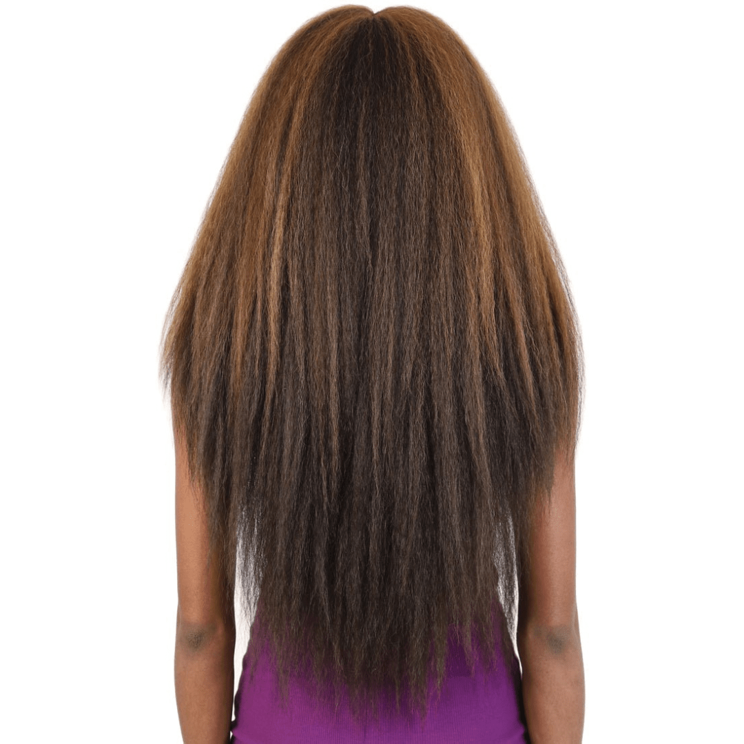 HBL.KIMIA Natural Kinky Straight Long Human Hair Blend Lace Wig - MoTown Tress - Especially Yours