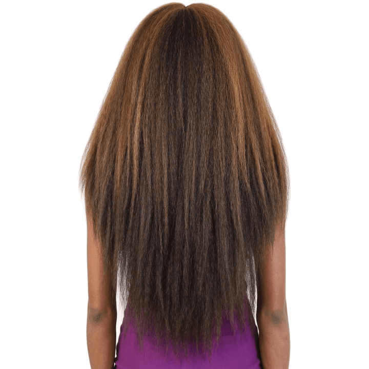HBL.KIMIA Natural Kinky Straight Long Human Hair Blend Lace Wig - MoTown Tress - Especially Yours