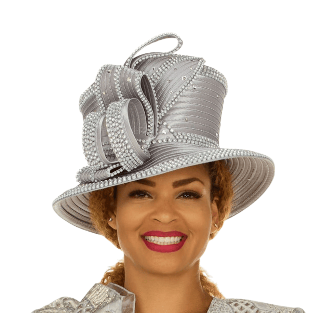 Rhinestone Embellished Sculpted Wide-Brim Hat - Especially Yours