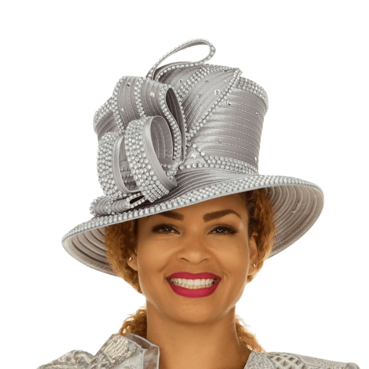 Rhinestone Embellished Sculpted Wide-Brim Hat - Especially Yours
