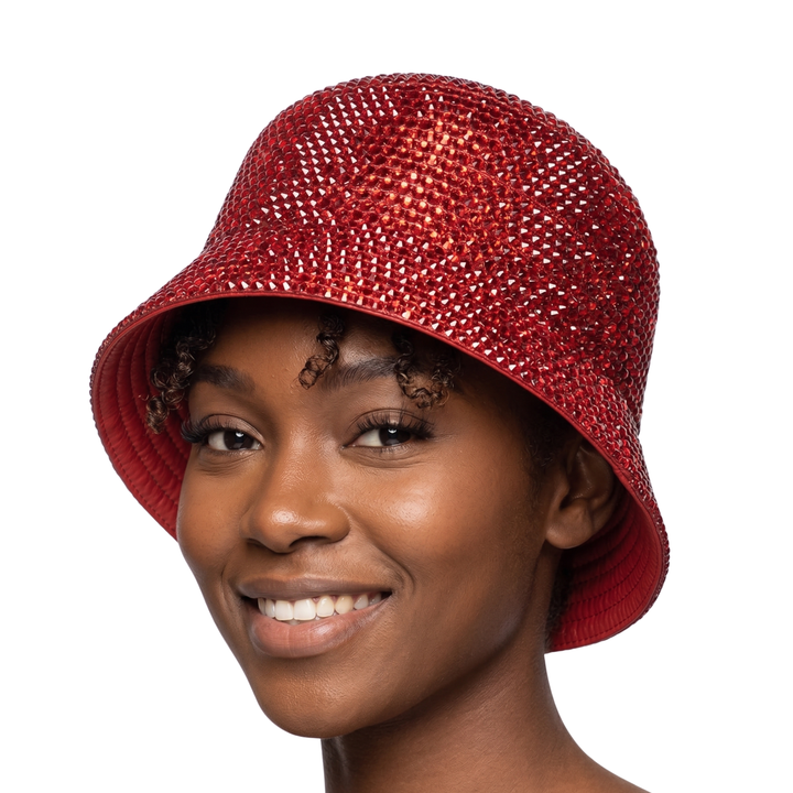 METALLIC STONED BUCKET HAT