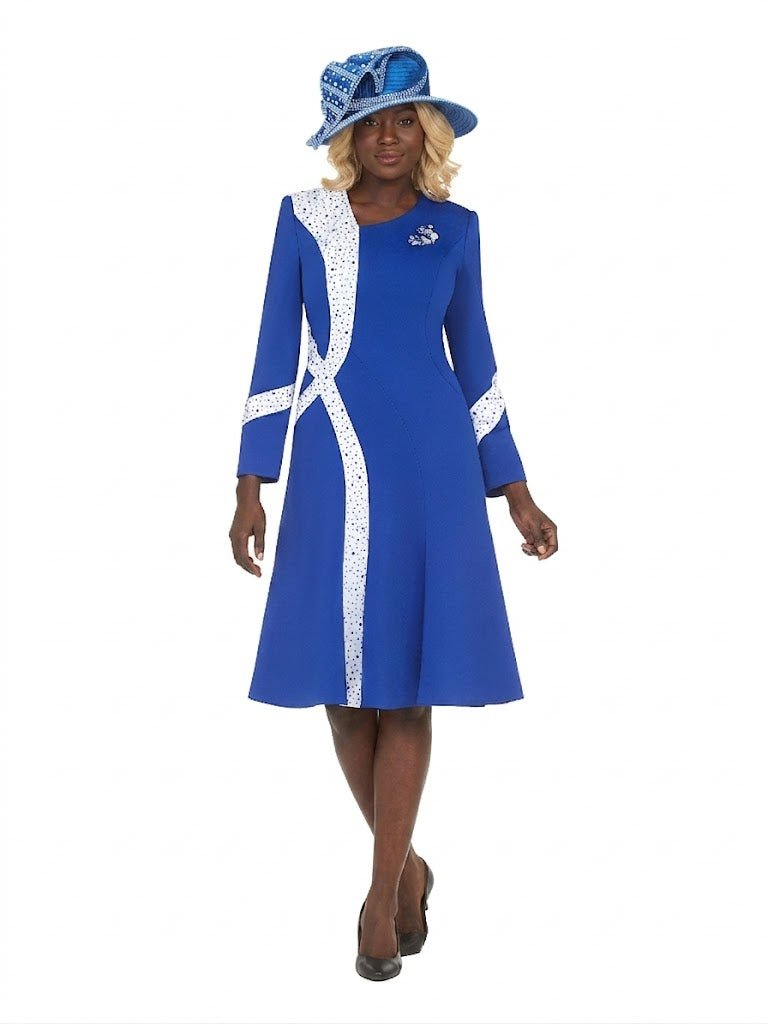 Stoned Scuba Color Block A - line Drs w/ Brooch - Plus - Especially Yours