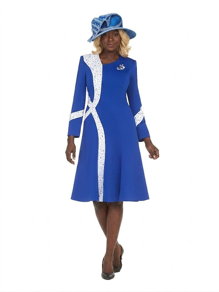 Stoned Scuba Color Block A - line Drs w/ Brooch - Plus - Especially Yours