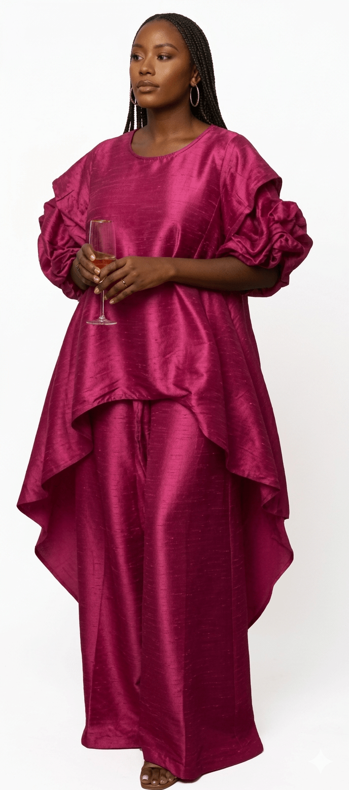 Ebony & Gold Sculptural Peplum Set - Especially Yours