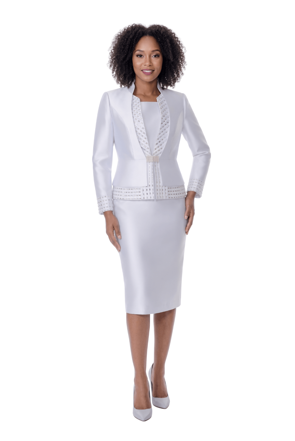 Rhinestone Trim Church Suit by Terramina - Especially Yours