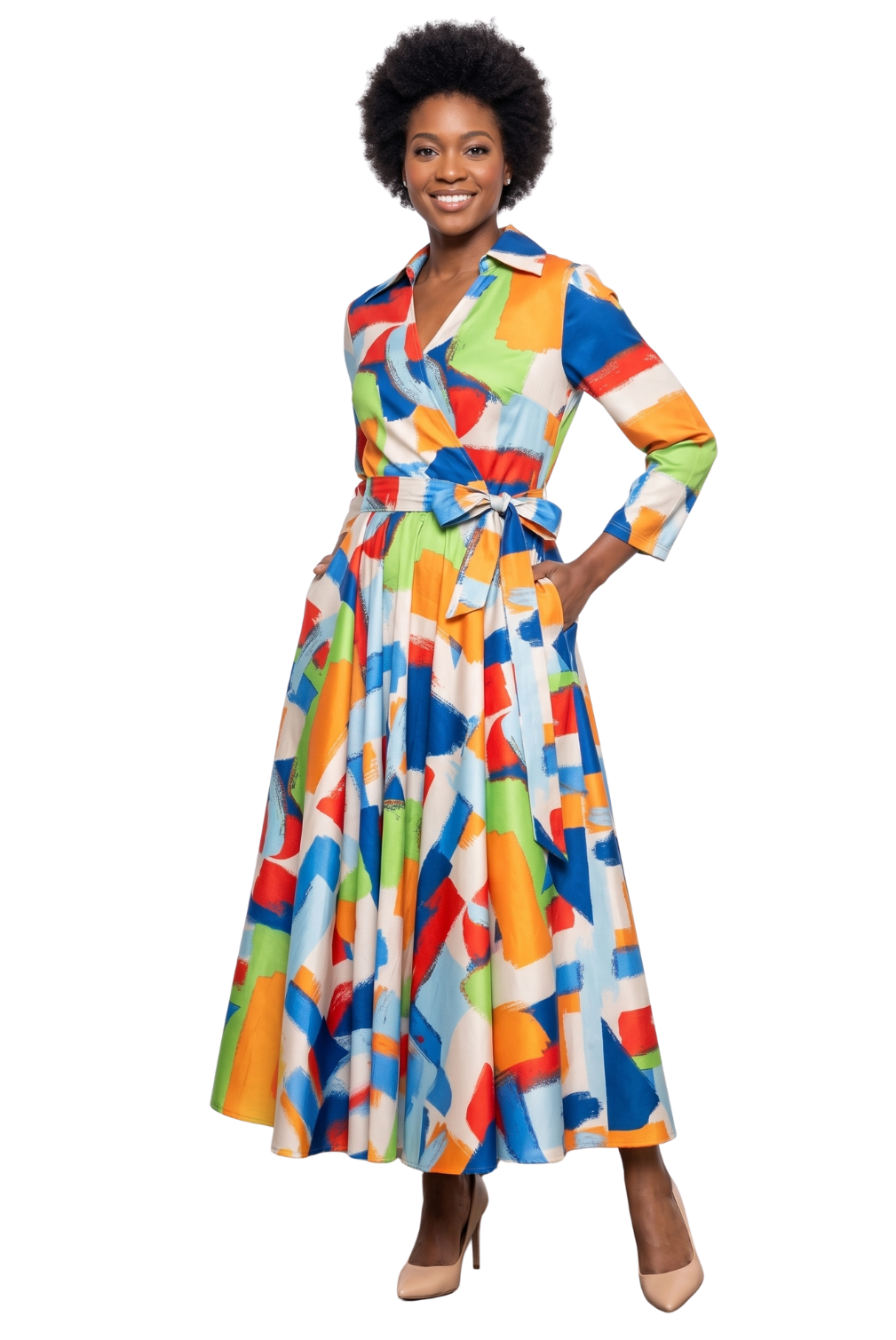 Abstract Print Wrap Maxi Dress by Terramina - Especially Yours