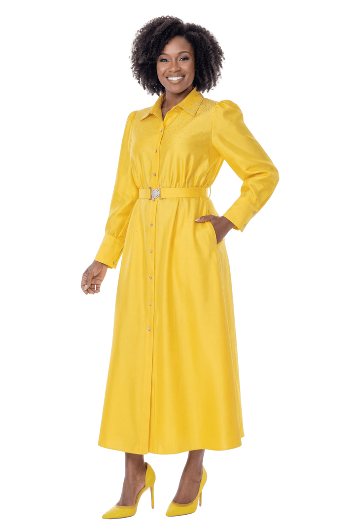 Rhinestone Button Front Maxi Dress by Terramina - Especially Yours