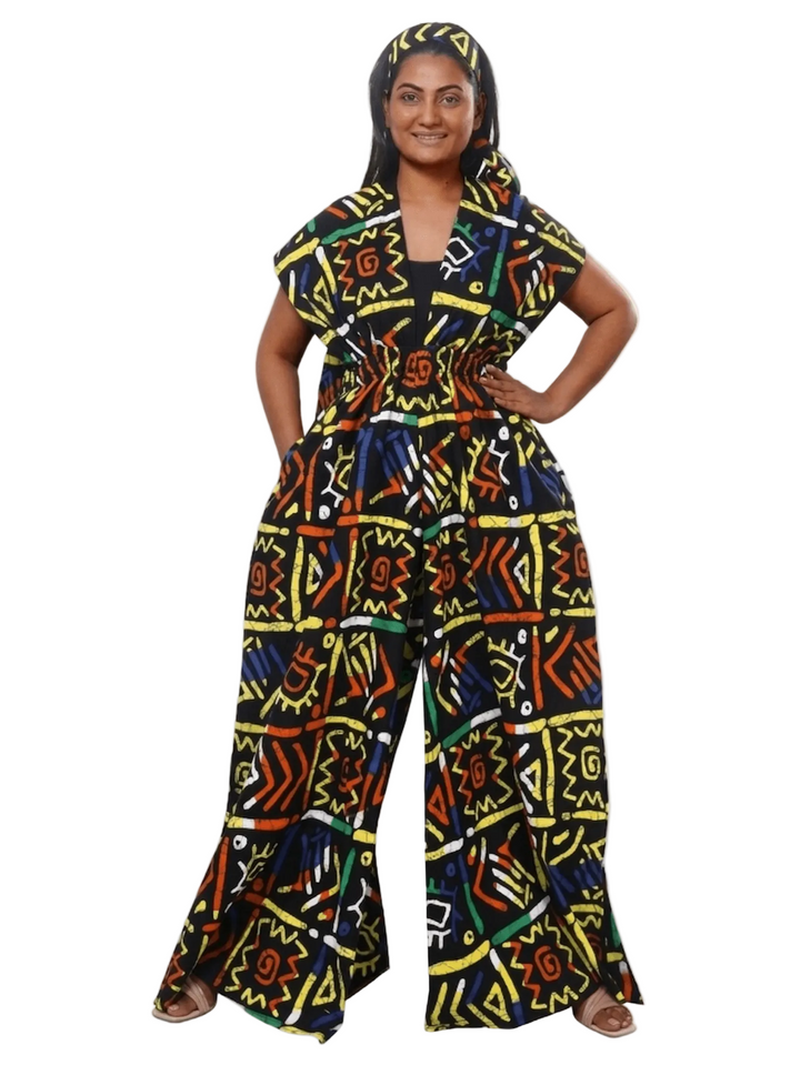Tribal Graphic V - Neck Jumpsuit - Especially Yours