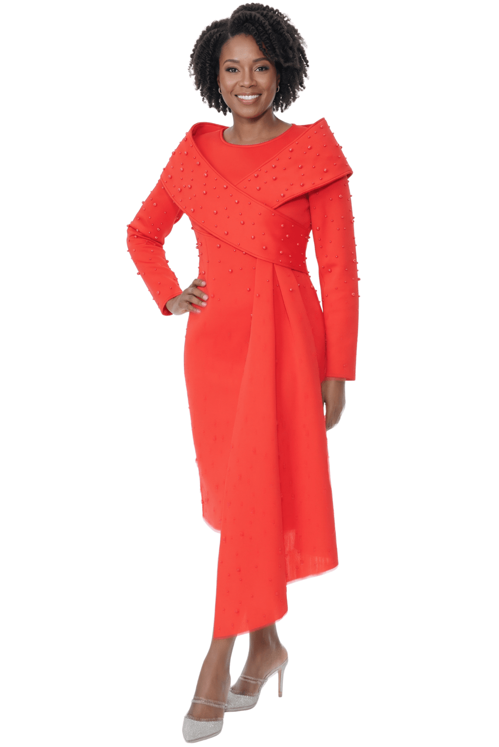 Pearl Embellished Asymmetrical Dress by Terramina - Especially Yours