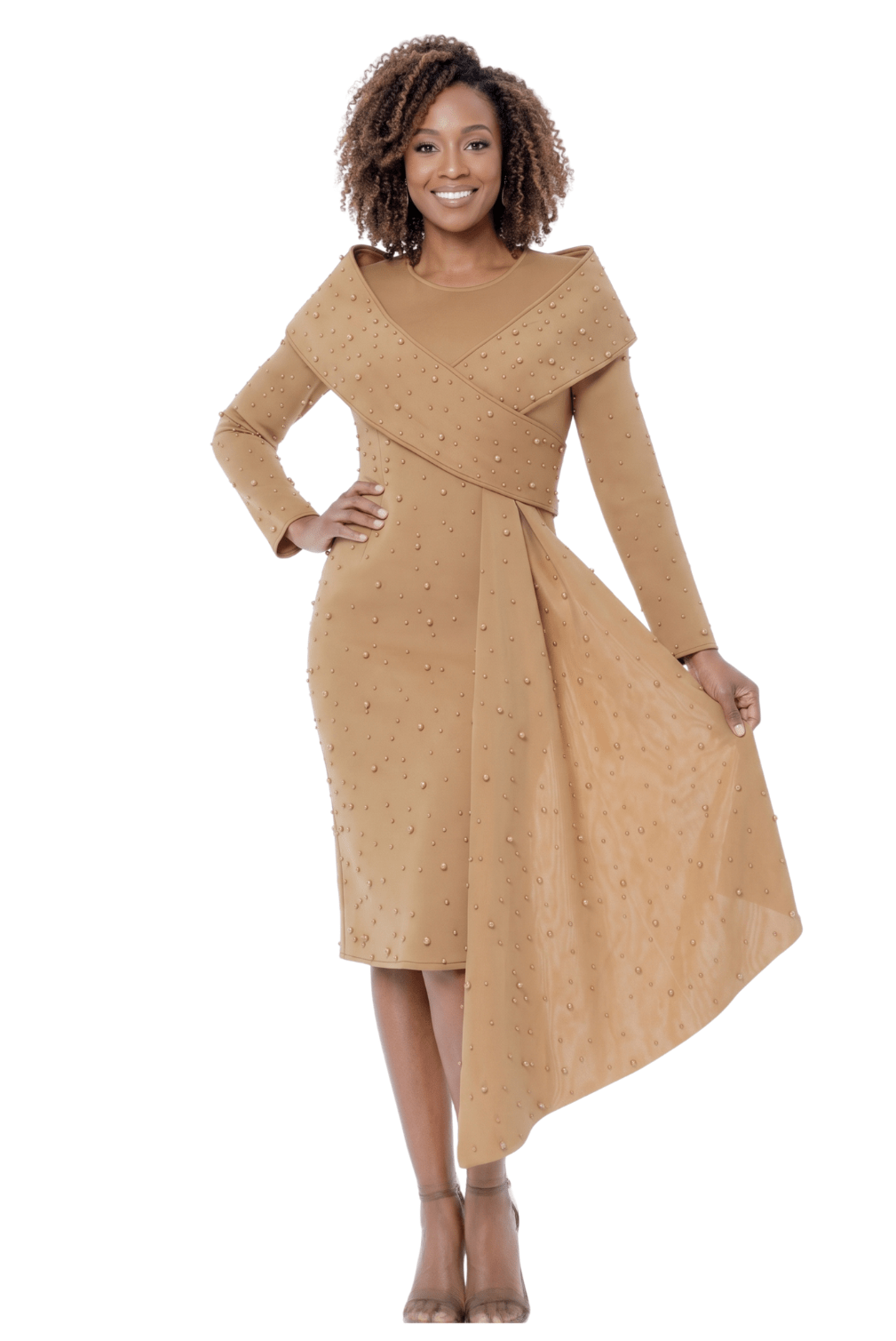 Pearl Embellished Asymmetrical Dress by Terramina - Especially Yours