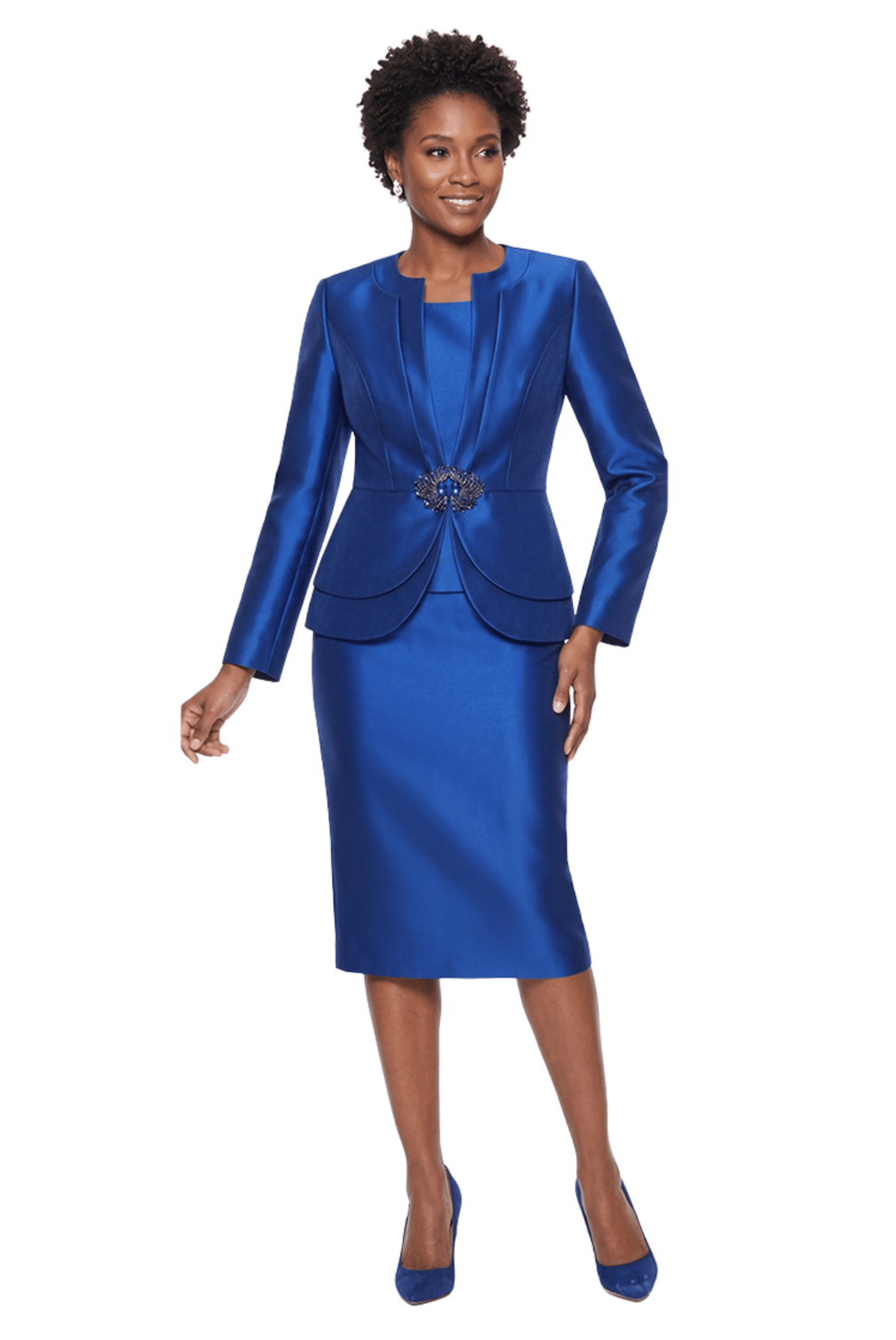 Satin Peplum Skirt Suit by Terramina - Especially Yours