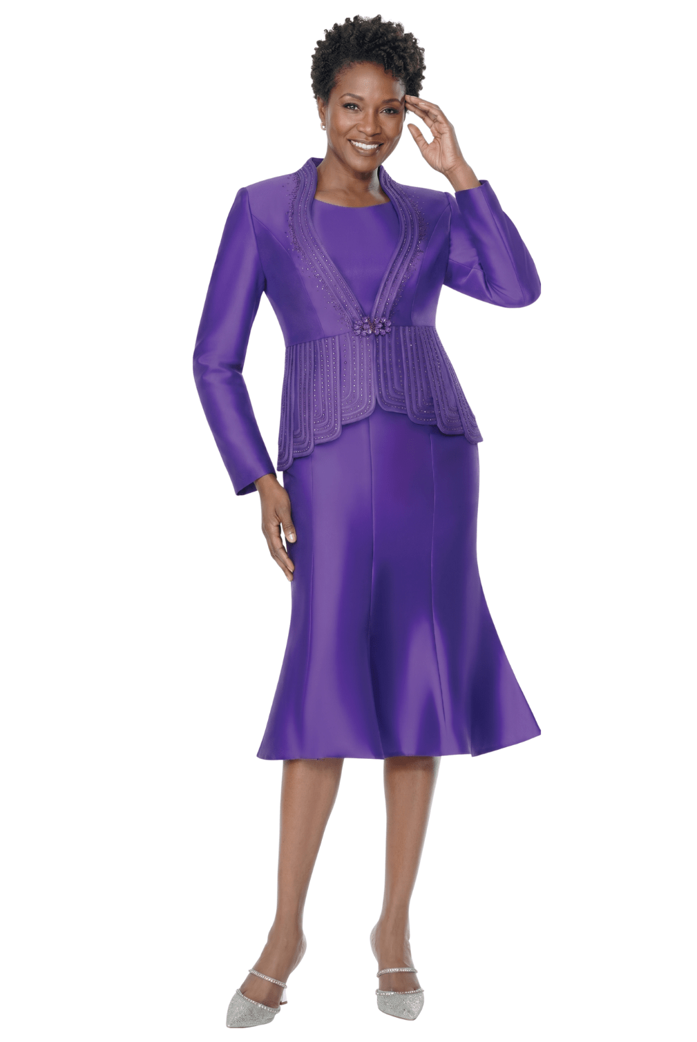 Embellished Scallop Jacket Dress Set by Terramina - Especially Yours