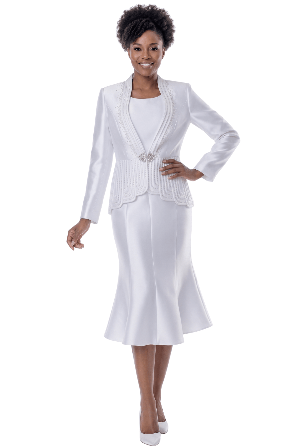 Embellished Scallop Jacket Dress Set by Terramina - Especially Yours