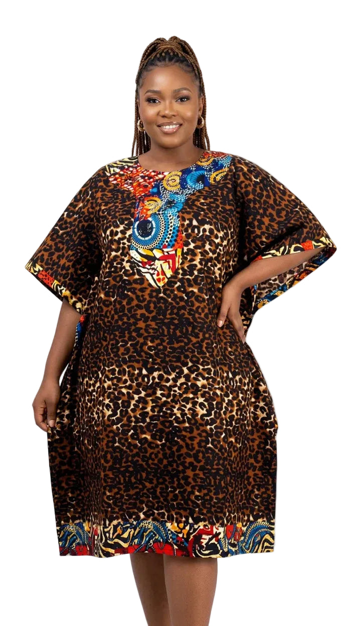 7565 - Fierce Animal Print Leopard Tunic Dress