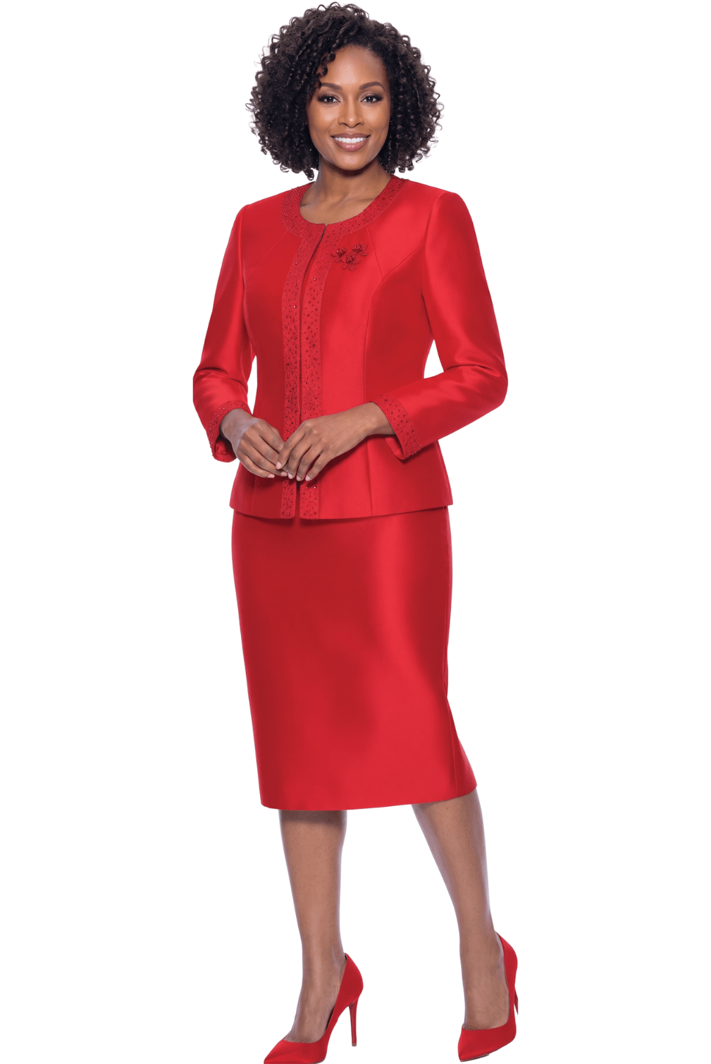 Embellished Trim Skirt Suit by Terramina - Especially Yours