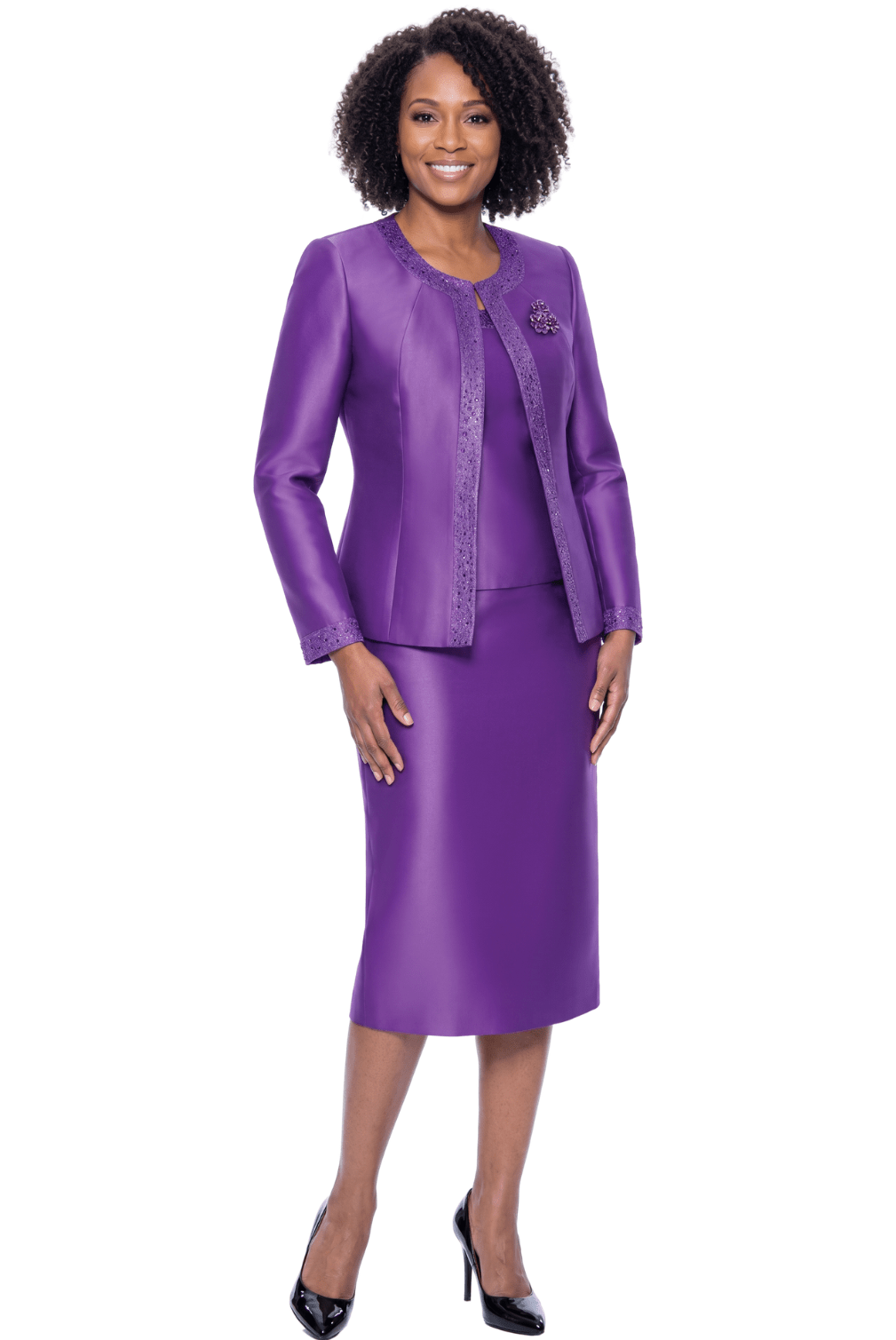Embellished Trim Skirt Suit by Terramina - Especially Yours