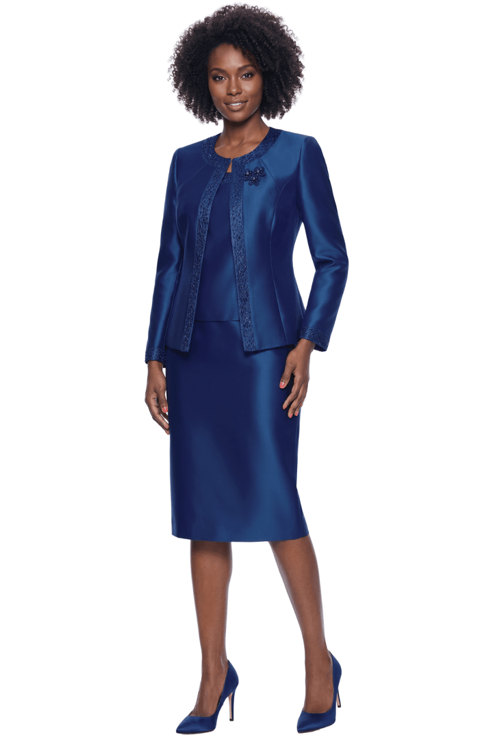 Embellished Trim Skirt Suit by Terramina - Especially Yours