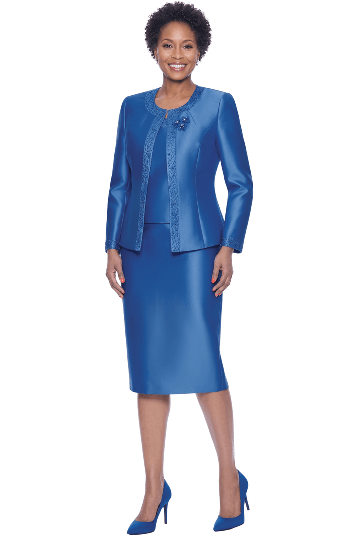 Embellished Trim Skirt Suit by Terramina - Especially Yours