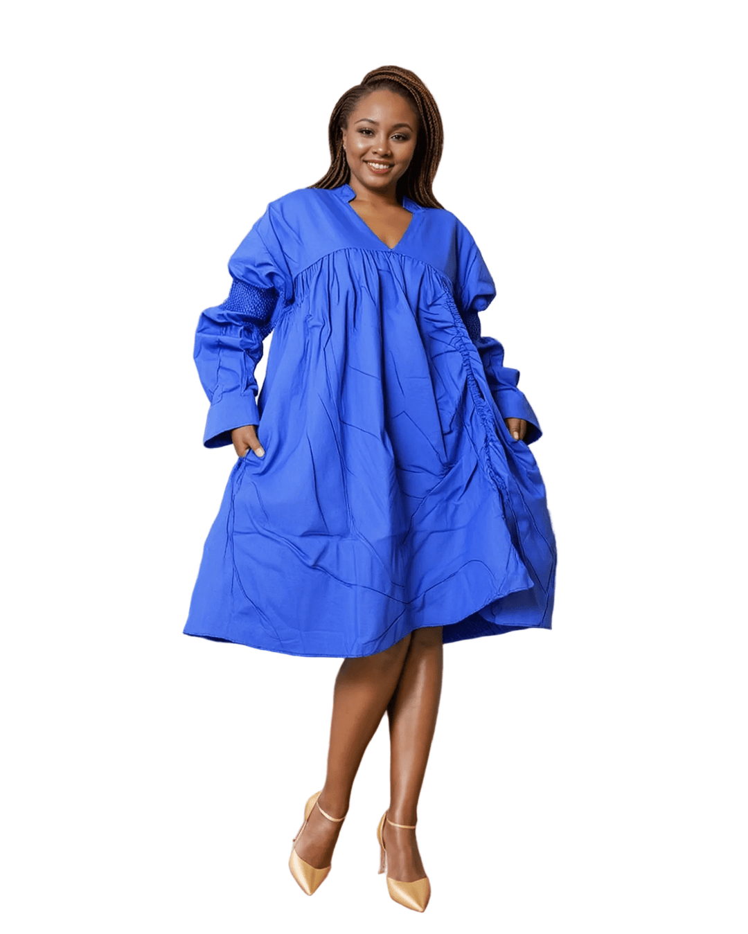7722S - Royal Blue Tunic Dress - Especially Yours