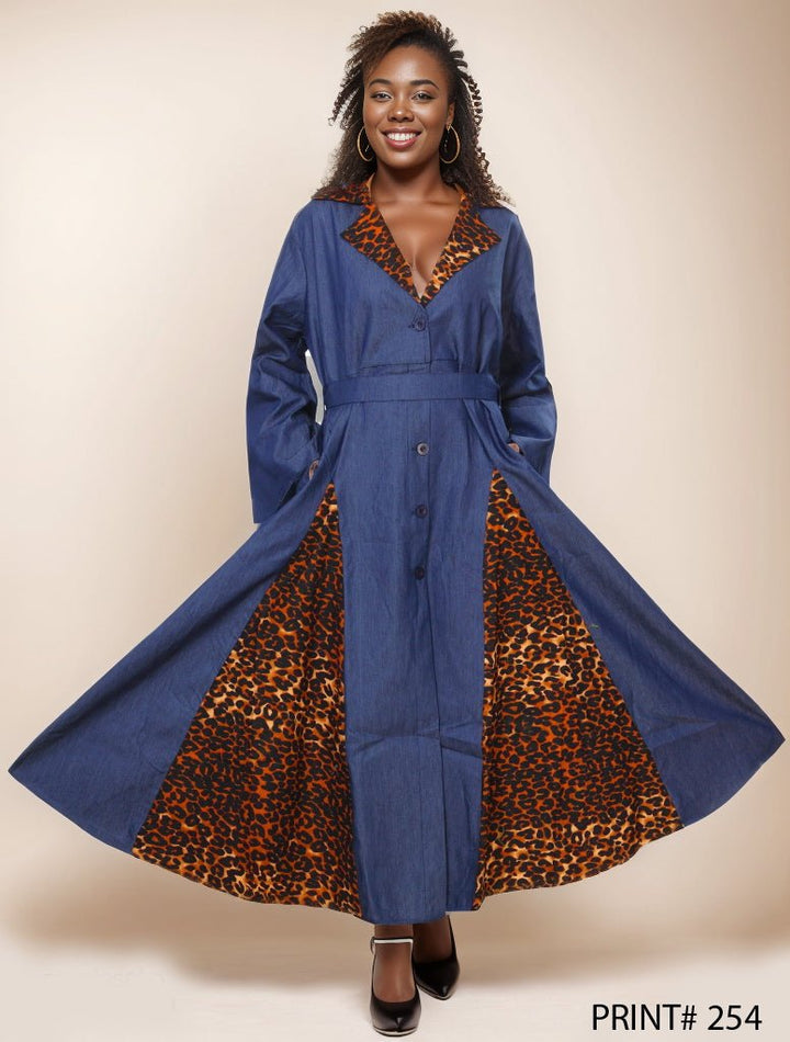 7752 - Pop Of Color Denim Dress - Especially Yours